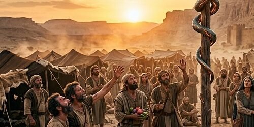 Uma Serpente de Bronze no Deserto e a Salvação: O Olhar que Cura e a Cruz que Ele Prefigurou