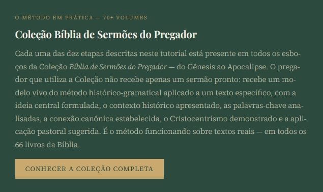 Coleção a Bíblia de Sermões do Pregação - Esboços Bíblicos para Pregação Expositiva e Estudos Bíblicos - Rev. Fabiano Queiroz
