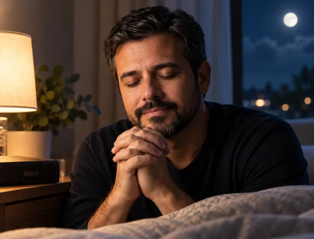 Quando a mente não consegue descansar, esta oração ajuda a entregar a Deus as preocupações do dia 2 Oração para Dormir - Entregue a Deus as Preocupações do Dia